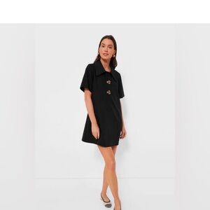 Tuckernuck Black Mini Dress with Bold Buttons